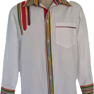 This shirt is suitable for special occasions such as lobola negotiations, heritage celebration, weddings, etc. It is designed from non stretch materials and buttoned up at the front.