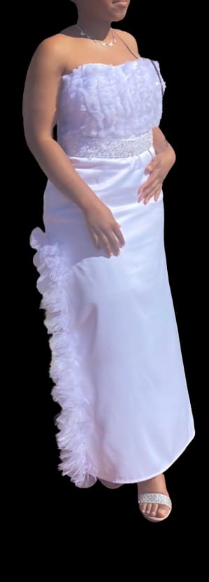 Powered Off shoulder long dress White